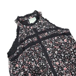NEW Maeve‎ Anthropologie Floral Print Lace Trim Halter Top - Women's XS